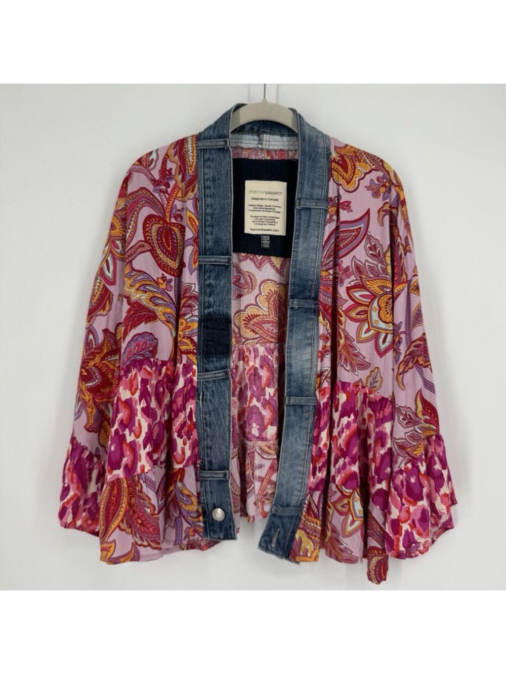 Shannon Passero top jacket womens one size artsy floral beachy relaxed oversized